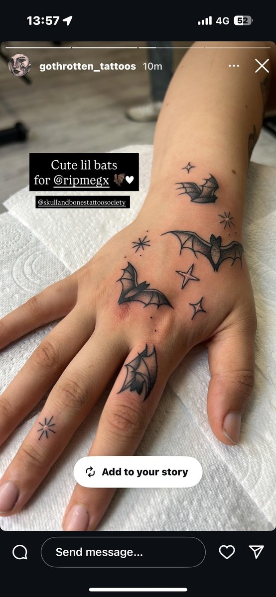 Photo of the tattoo titled Cute Bat Tattoo