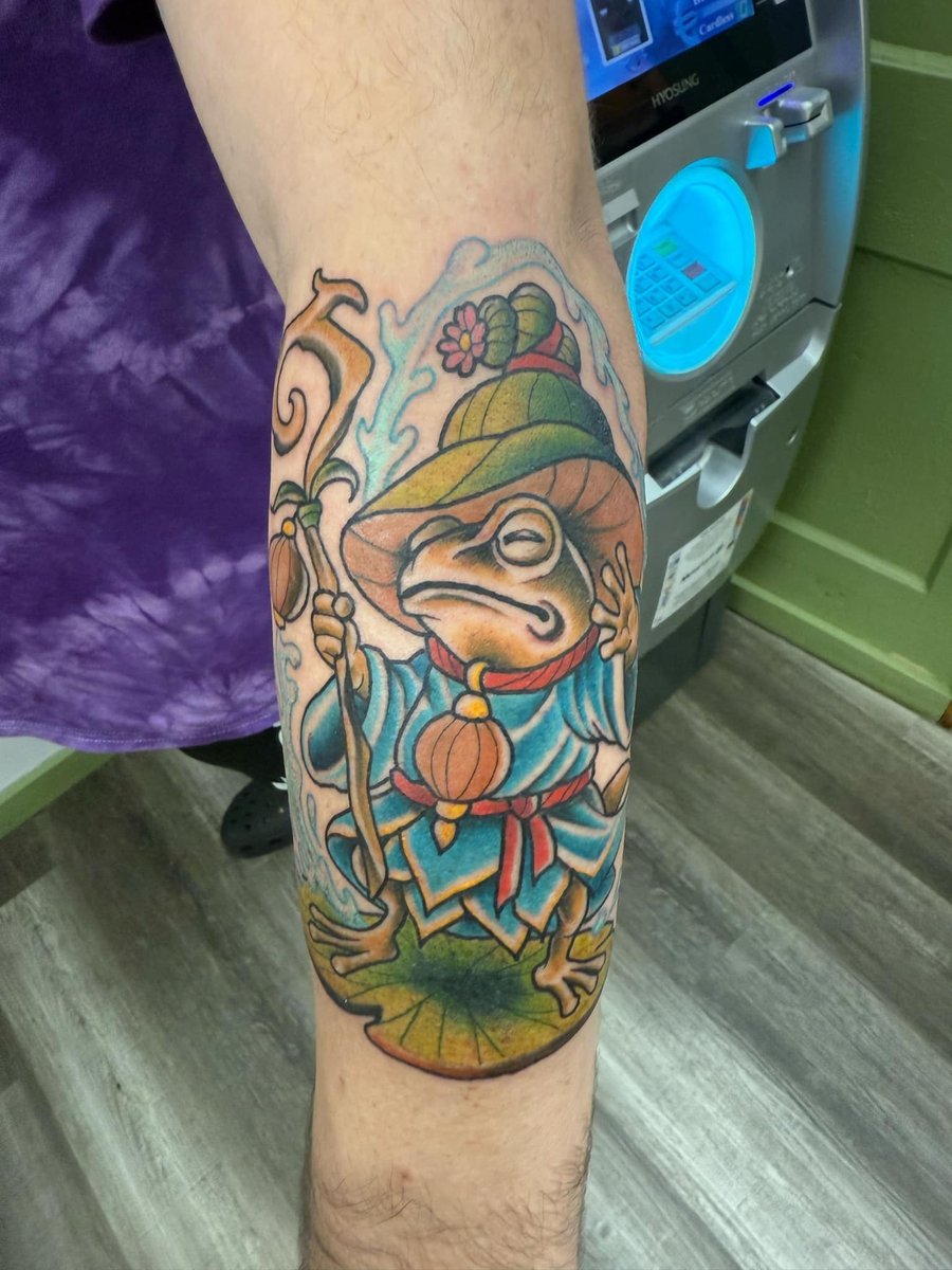 Photo of the tattoo titled Frog Wizard Masterpiece