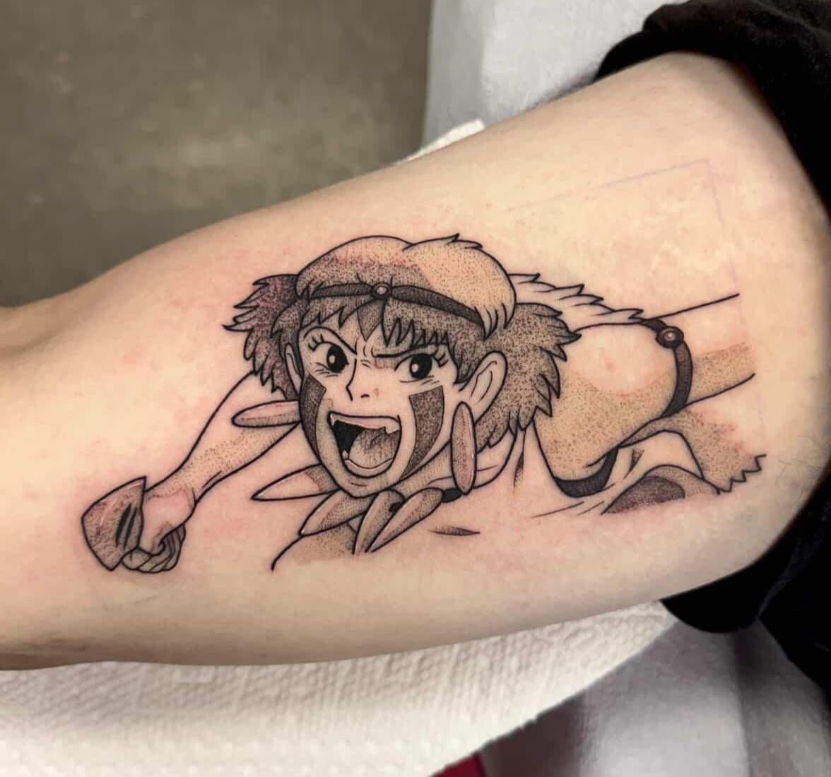 Photo of the tattoo titled Princess Mononoke Spirit Animal