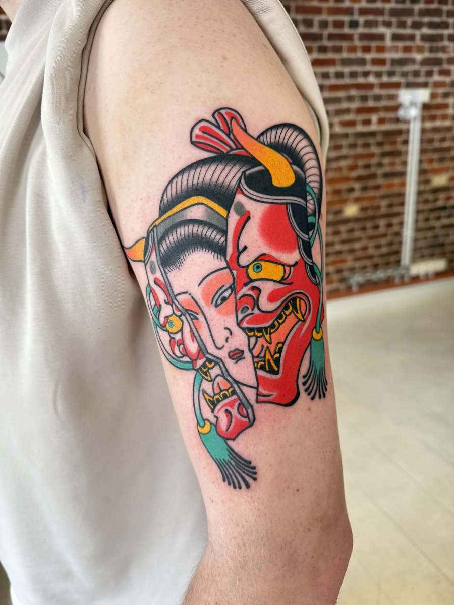 Photo of the tattoo titled Split Hannya Geisha Symbolism