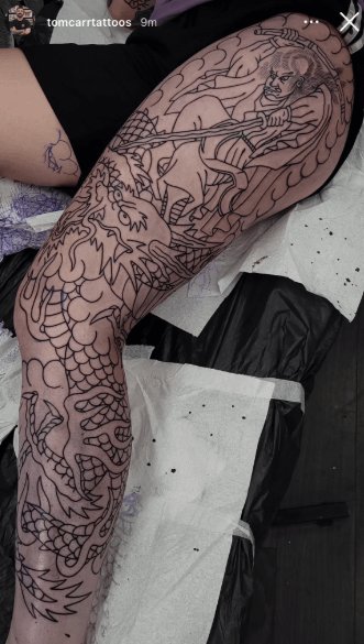 Photo of the tattoo titled Beginning of my leg sleeve