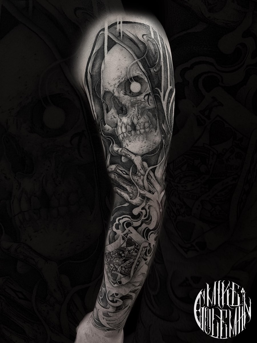 Photo of the tattoo titled Killer Sleeve by Mike Coleman