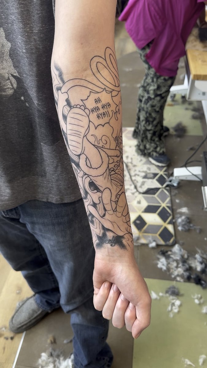 Photo of the tattoo titled Luffy Sleeve in Progress