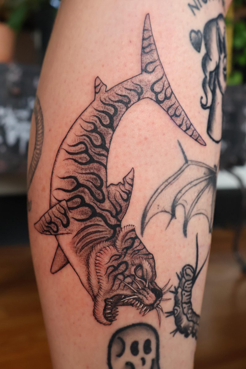 Photo of the tattoo titled Tiger Shark Fusion Tattoo