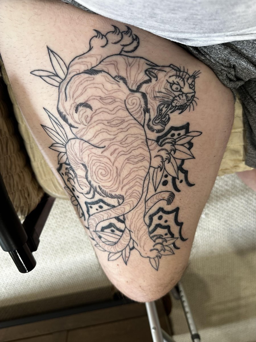 Photo of the tattoo titled Tiger Tattoo Overcoming Spasms