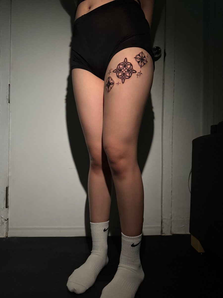 Photo of the tattoo titled Ornamental Thigh Piece