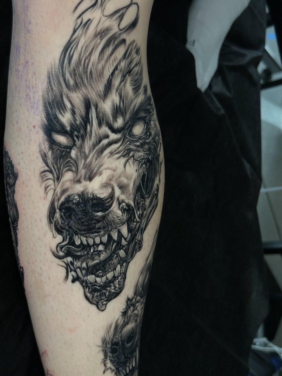 Photo of the tattoo titled Wolf Spirit Animal Connection