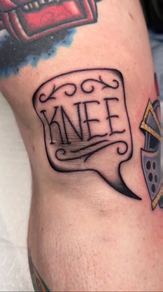 Photo of the tattoo titled Stupid Knee Cap Piece I Love