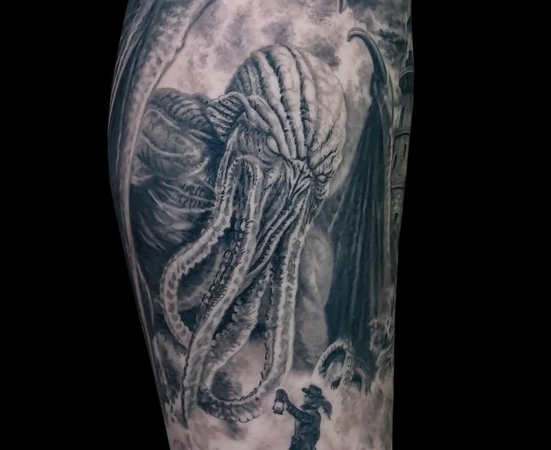 Photo of the tattoo titled My Cthulhu Cosmic Horror