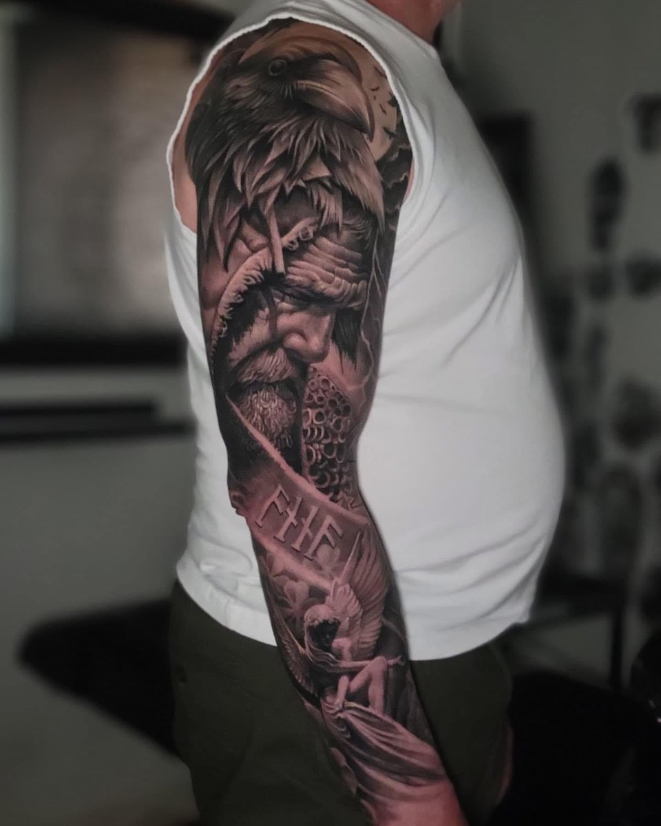 Photo of the tattoo titled From Pieces to Full Sleeve Masterpiece
