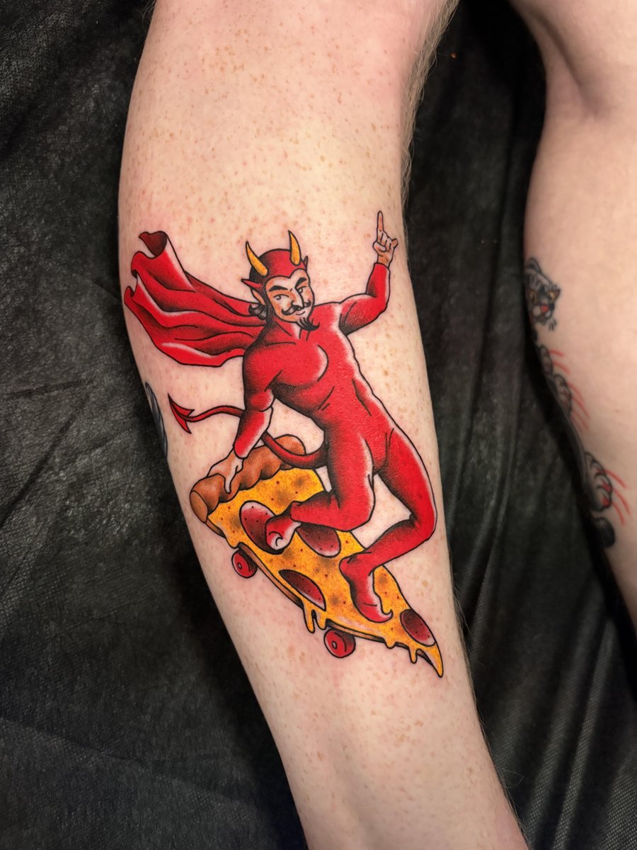 Photo of the tattoo titled Sick Devil Piece on Shin