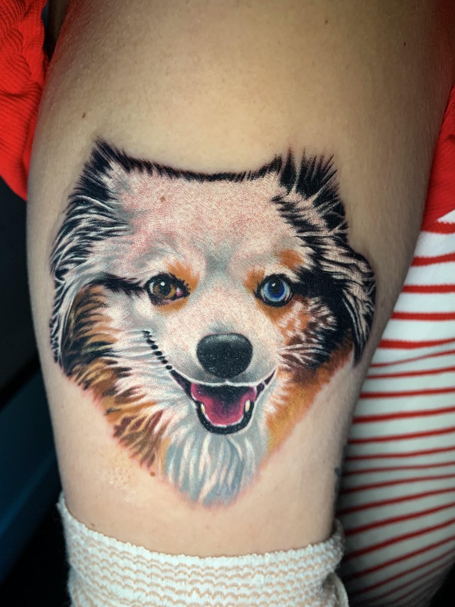 Photo of the tattoo titled My Dog's Portrait by Me