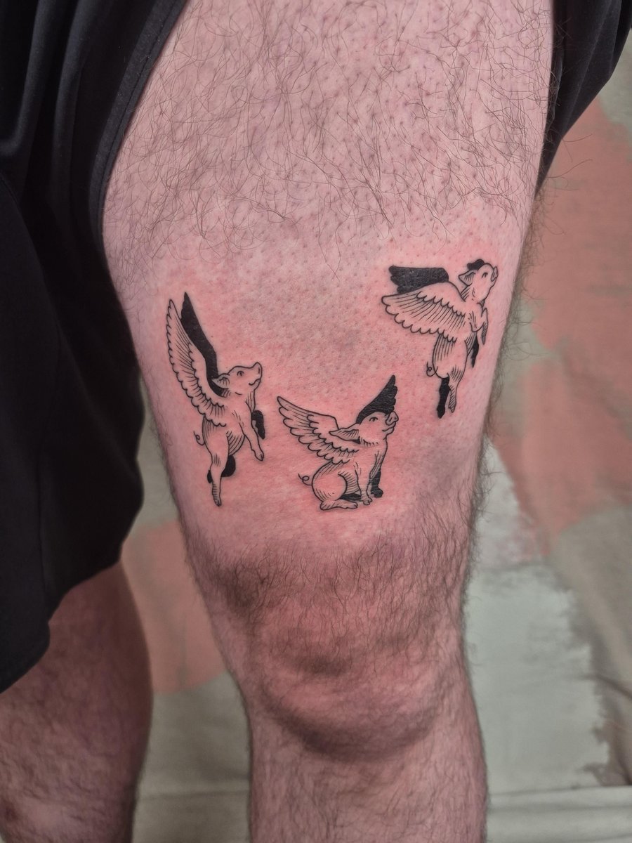 Photo of the tattoo titled Flying Pigs Symbolize Possibility