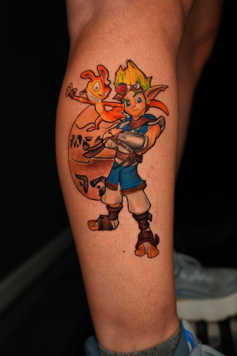 Photo of the tattoo titled Jak and Daxter Nostalgia Sleeve