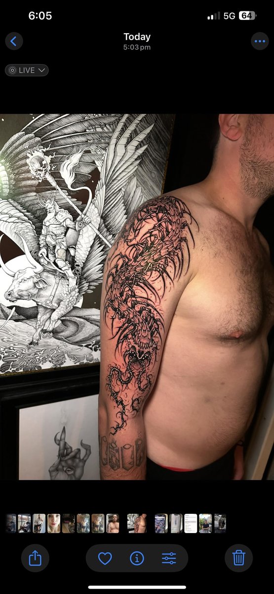 Photo of the tattoo titled Centipede: A Symbol of Resilience