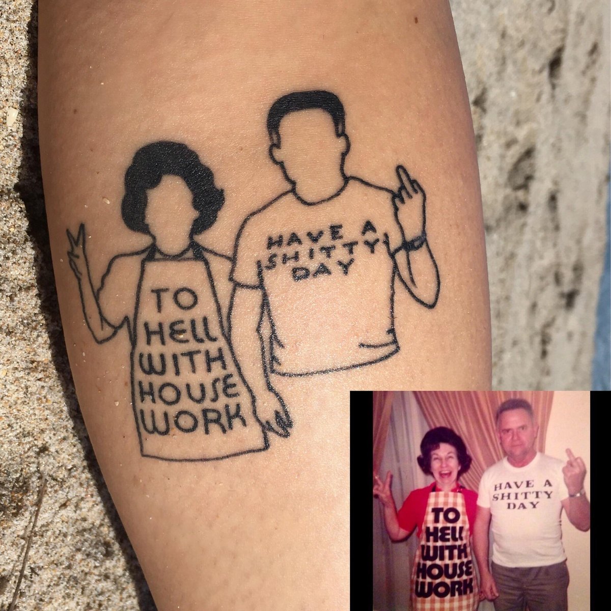 Photo of the tattoo titled Grandma and Grandpa's Love
