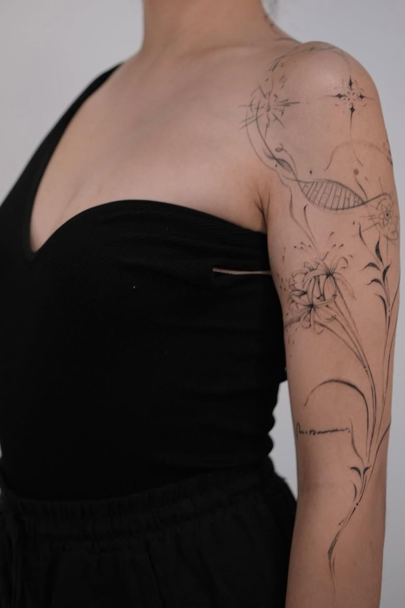 Photo of the tattoo titled Ornamental Floral Filler Tattoo