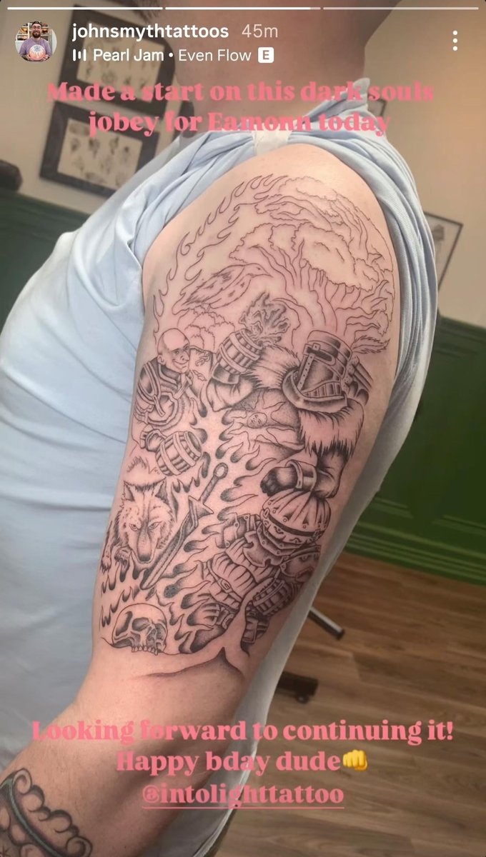 Photo of the tattoo titled Dark Souls Progress Update