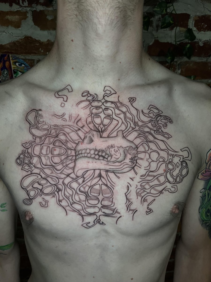 Photo of the tattoo titled Chest Lining Session Complete