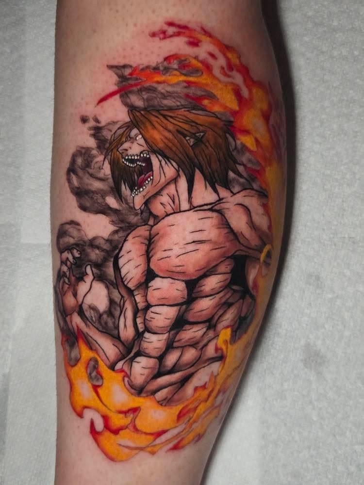 Photo of the tattoo titled Attack on Titan Anime Tattoo