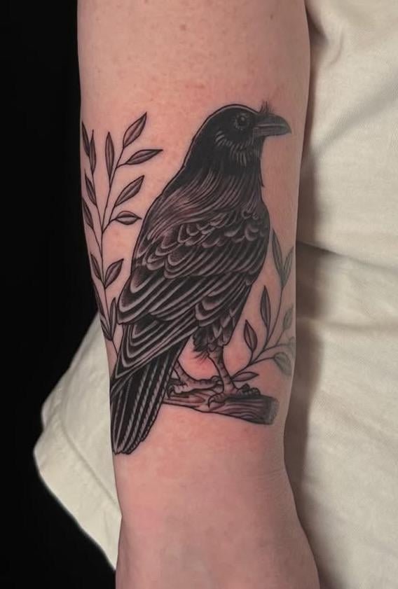 Photo of the tattoo titled My First Raven Tattoo