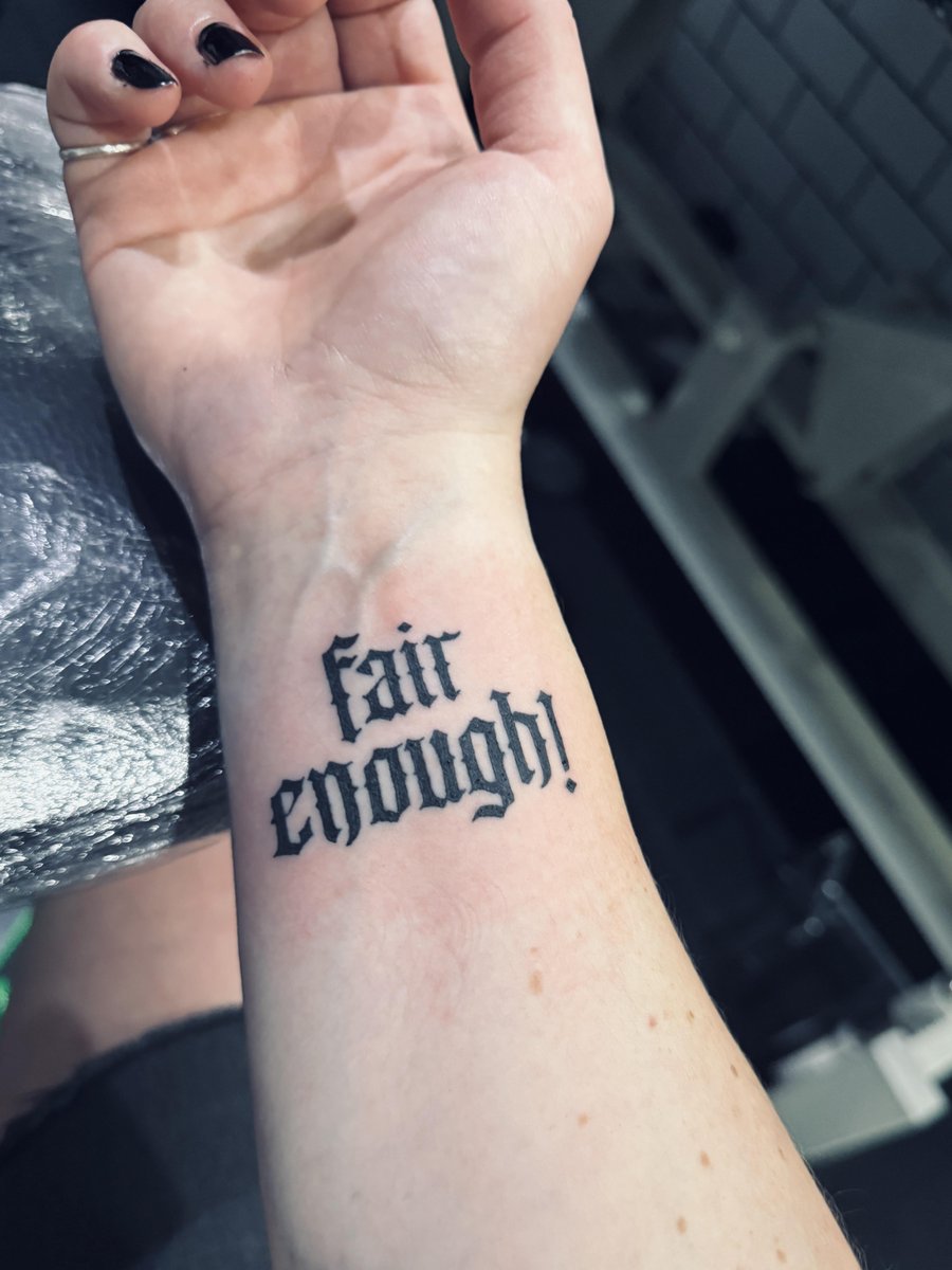 Photo of the tattoo titled Crisp Text Tattoo