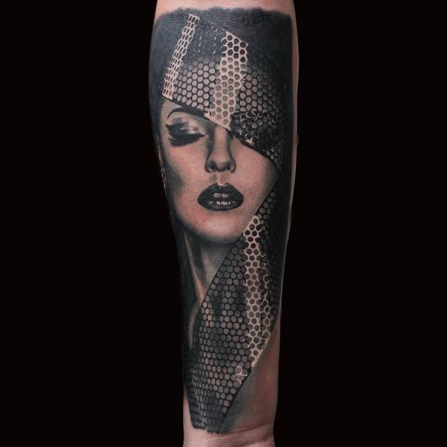 Photo of the tattoo titled Brooklyn Woman Portrait Tattoo