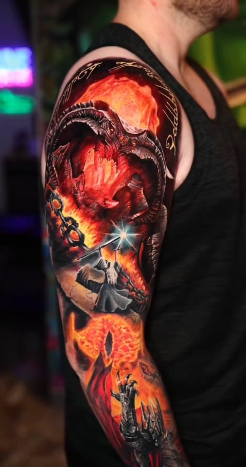 Photo of the tattoo titled Lord of the Rings Outer Sleeve