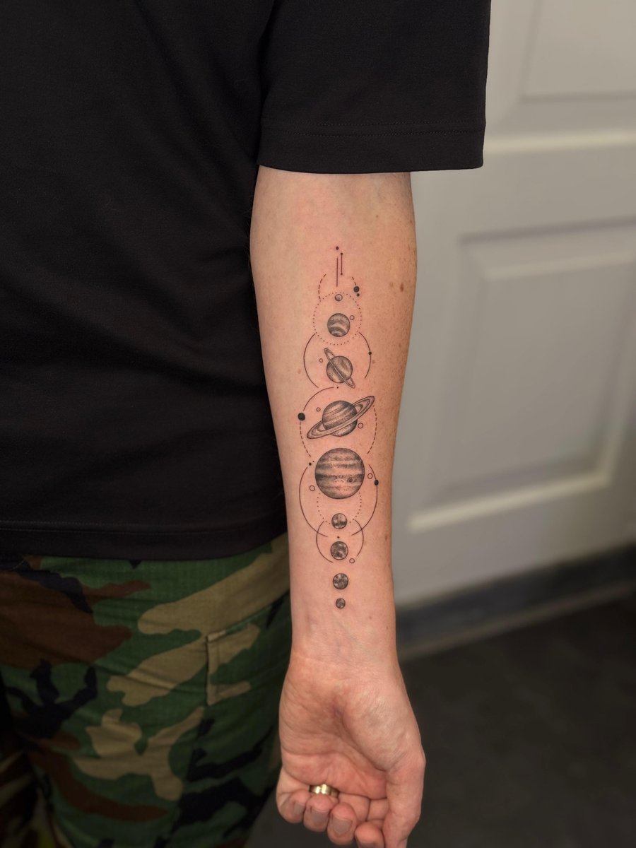 Photo of the tattoo titled Solar System: A New Beginning