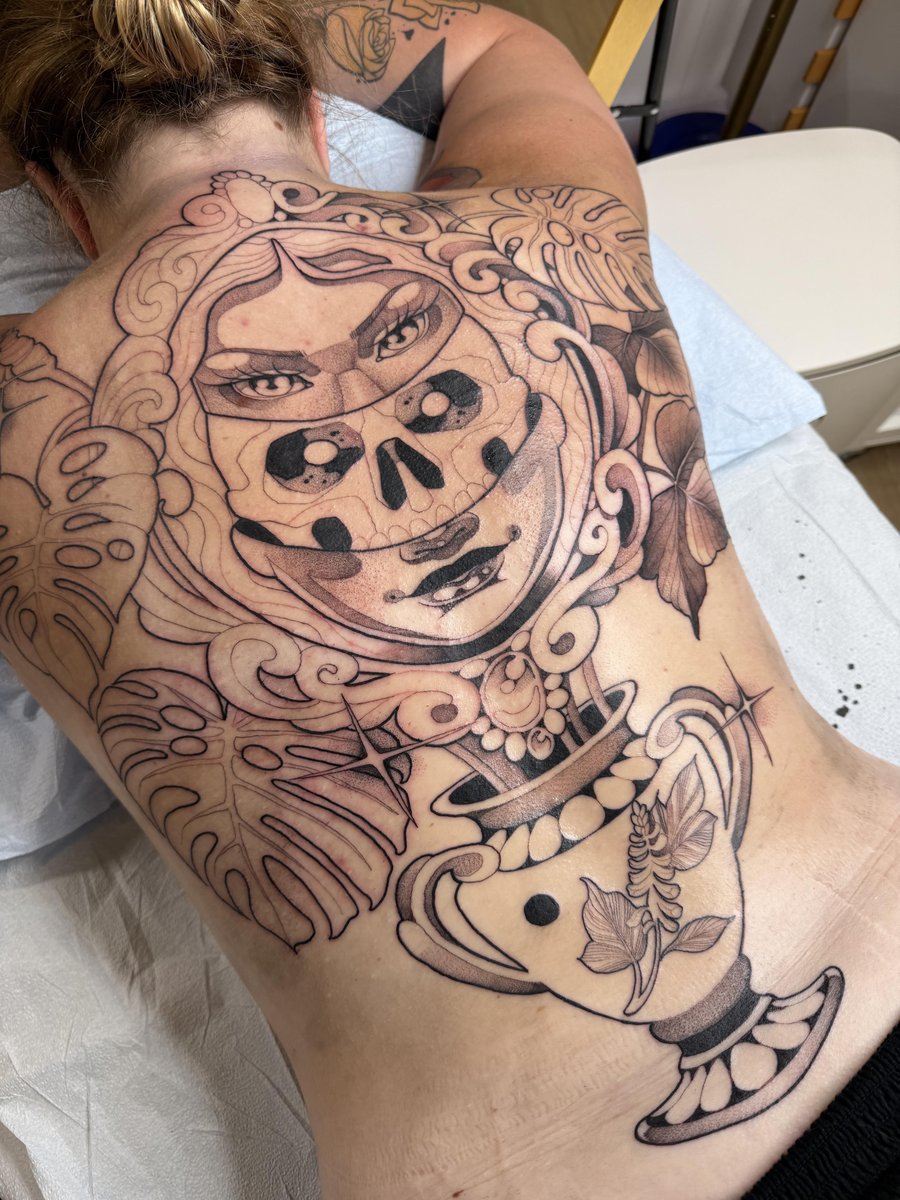 Photo of the tattoo titled Custom Back Piece Progress