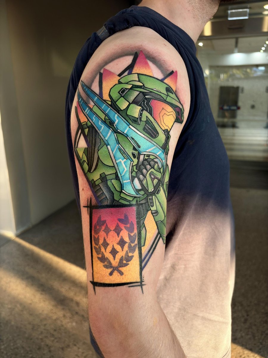 Photo of the tattoo titled Master Chief Halo tribute