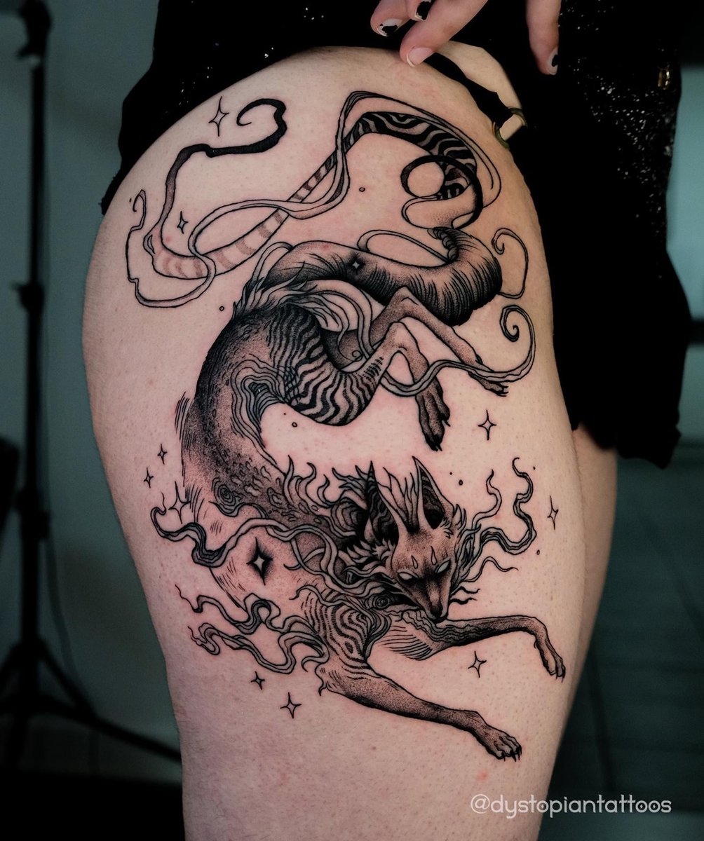 Photo of the tattoo titled Interstellar Fox Spirit