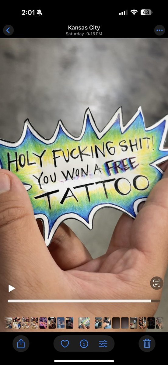 Photo of the tattoo titled Free Tattoo Win in Kansas City