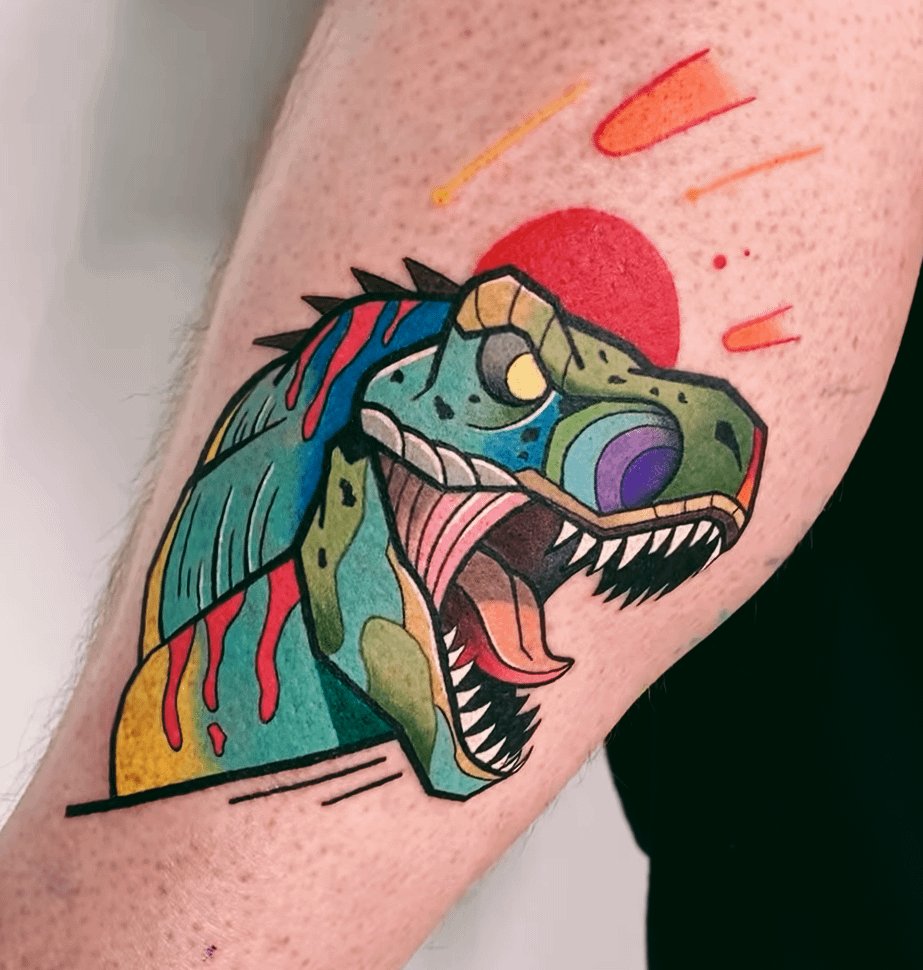 Photo of the tattoo titled Techno-Rex Roars to Life