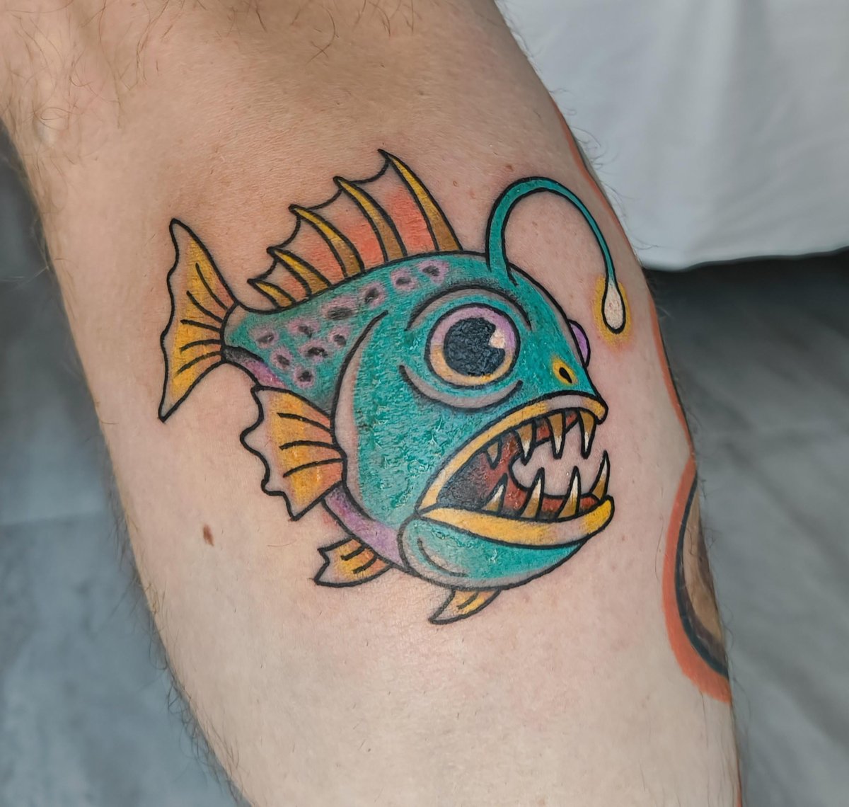Photo of the tattoo titled Anglerfish: Navigating the Depths