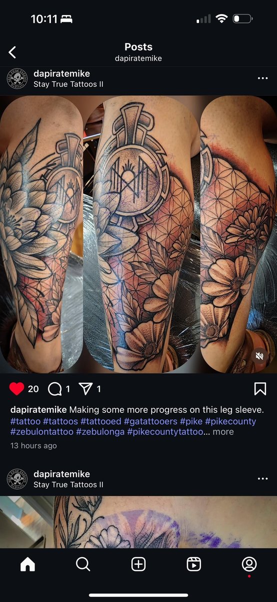 Photo of the tattoo titled Session Two: Pain and Progress