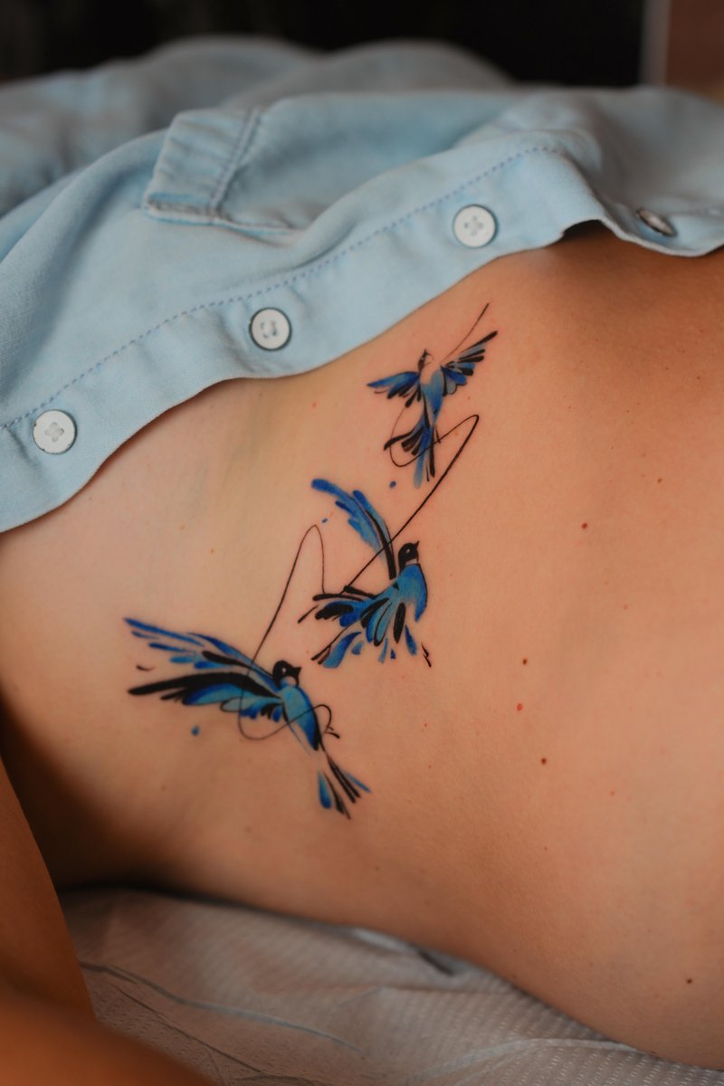Photo of the tattoo titled A Flock of Freedom