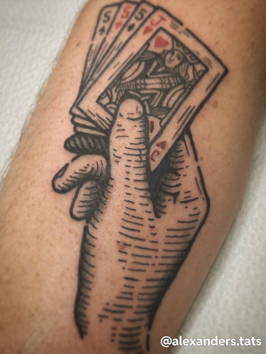 Photo of the tattoo titled Cribbage Hand Tattoo