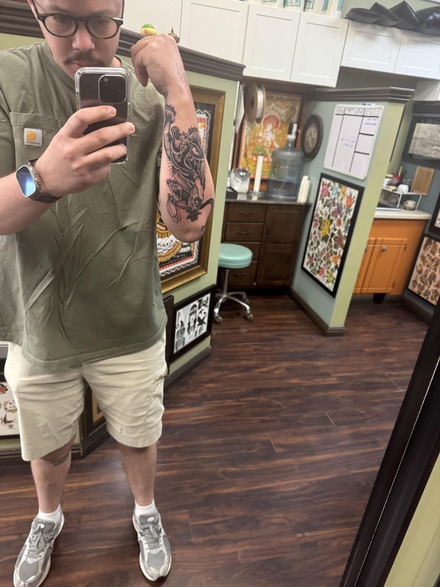 Photo of the tattoo titled Cowboy Riding a Sick Ass Panther