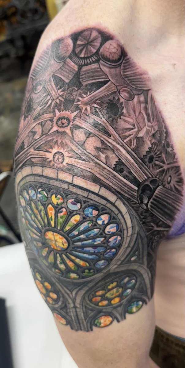 Photo of the tattoo titled Sagrada Familia Stained Glass Tribute