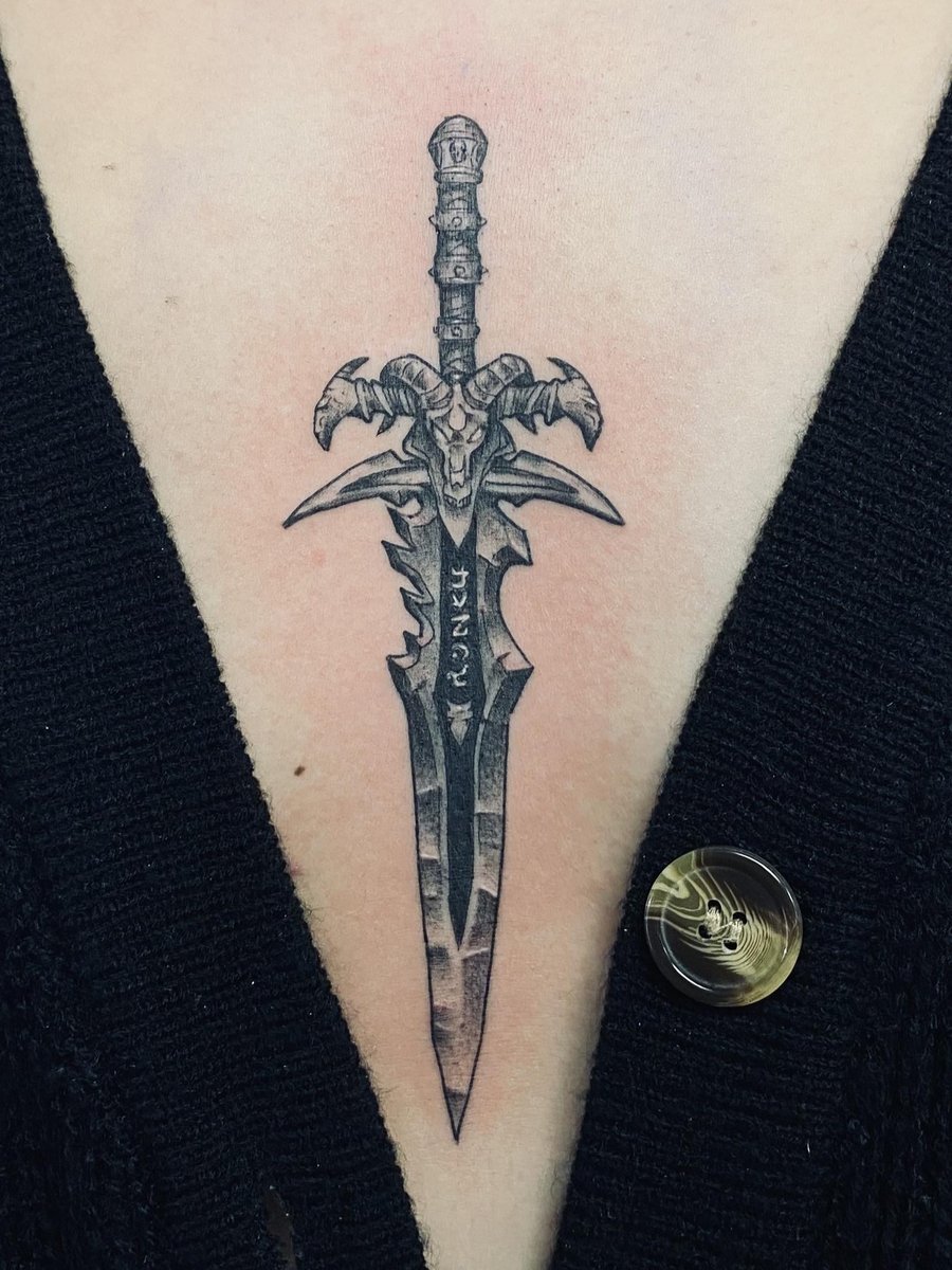 Photo of the tattoo titled Frostmourne - A Warcraft Tribute