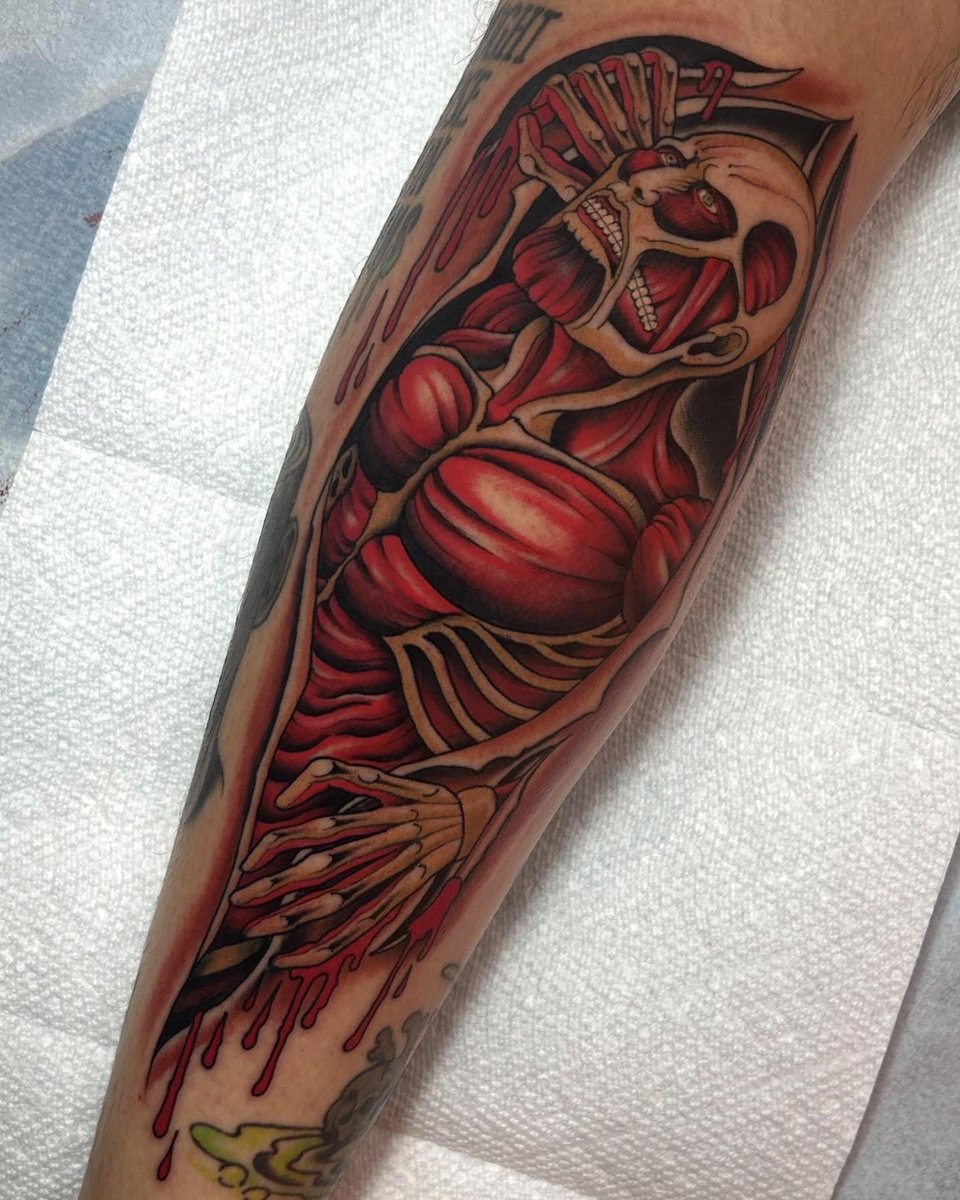Photo of the tattoo titled My Attack on Titan Tribute