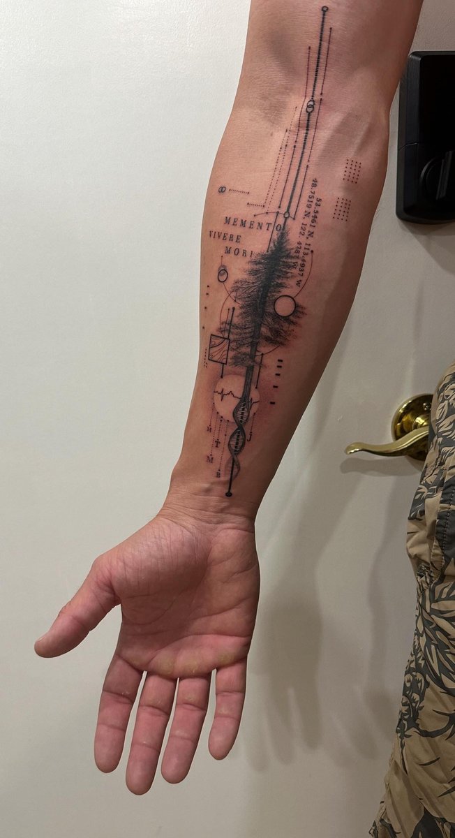 Photo of the tattoo titled My Life's Journey and Love Etched