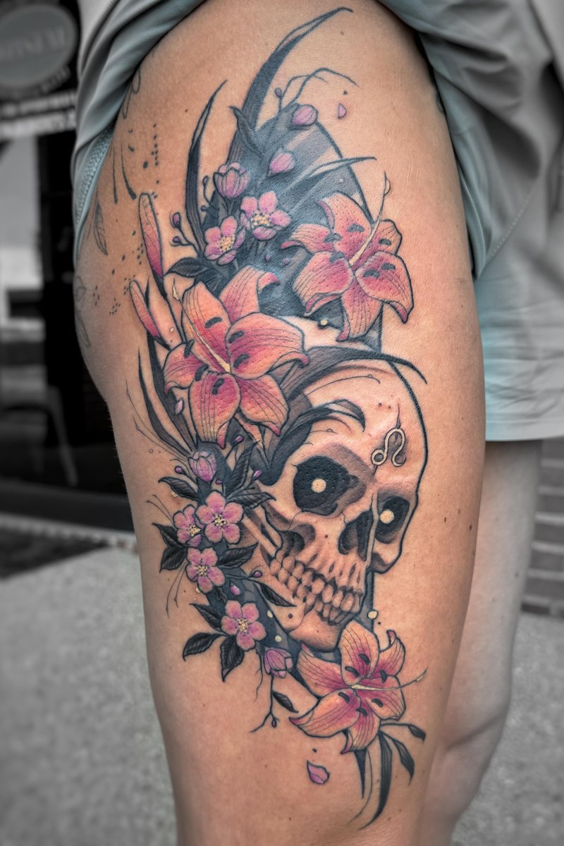 Photo of the tattoo titled Leo Skull Tribute