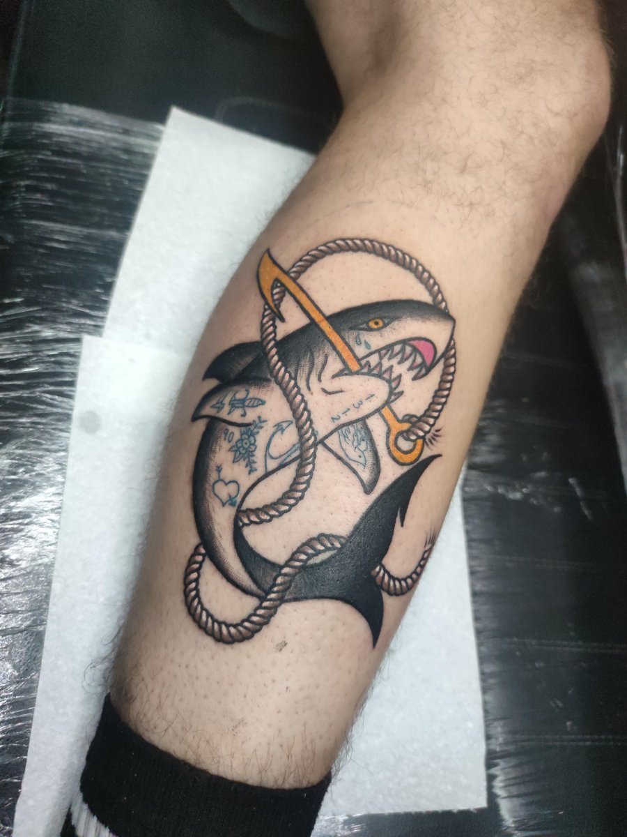 Photo of the tattoo titled Shark Tattoo Symbolizing Courage