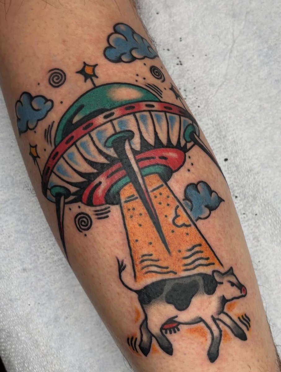 Photo of the tattoo titled First Colorful Calf Tattoo