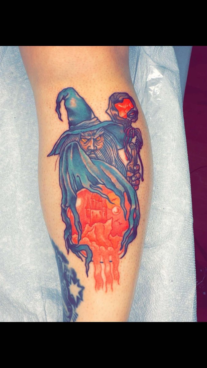 Photo of the tattoo titled Completed Wizard Tattoo