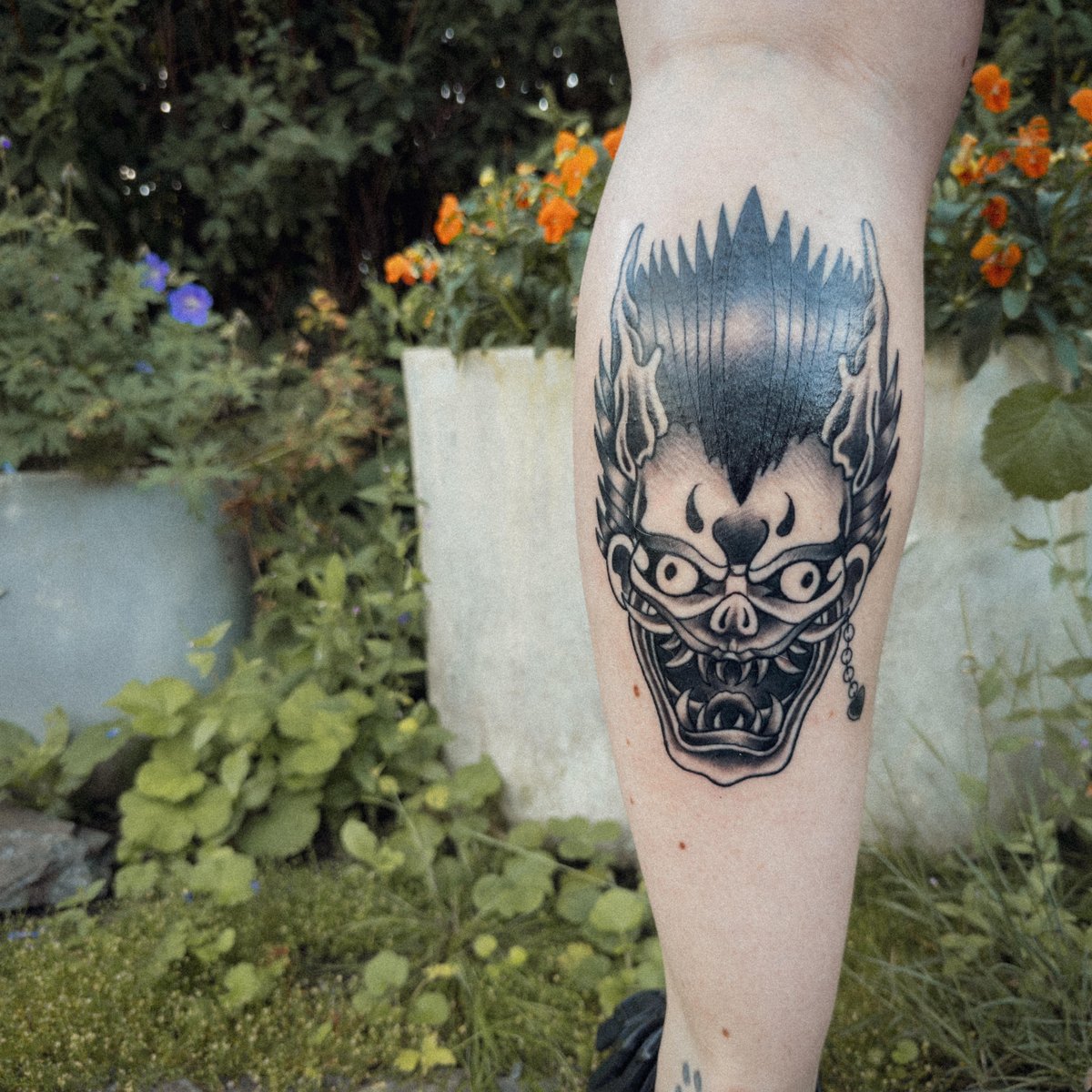 Photo of the tattoo titled Hannya Mask with a Personal Touch